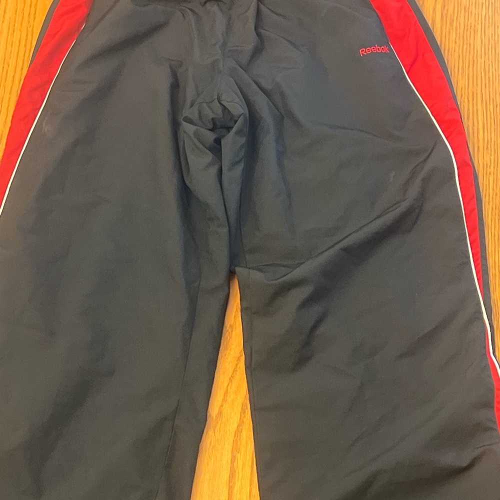 Vintage Y2K Reebok Track Pants Men’s L Black Red Nylon Windbreaker Style 90s 00s